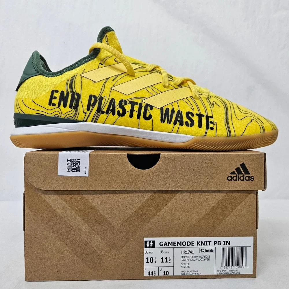 Adidas Gamemode Knit PB IN Indoor Soccer Shoe HR1741 Yellow Green Mens Size 10.5